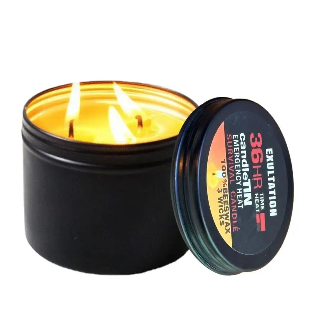 Power Outage Candles Unscented Candles with Jar 36 Hours Long Burning 3-Wick Lamp for Home Outdoor Activities Survival Fishing