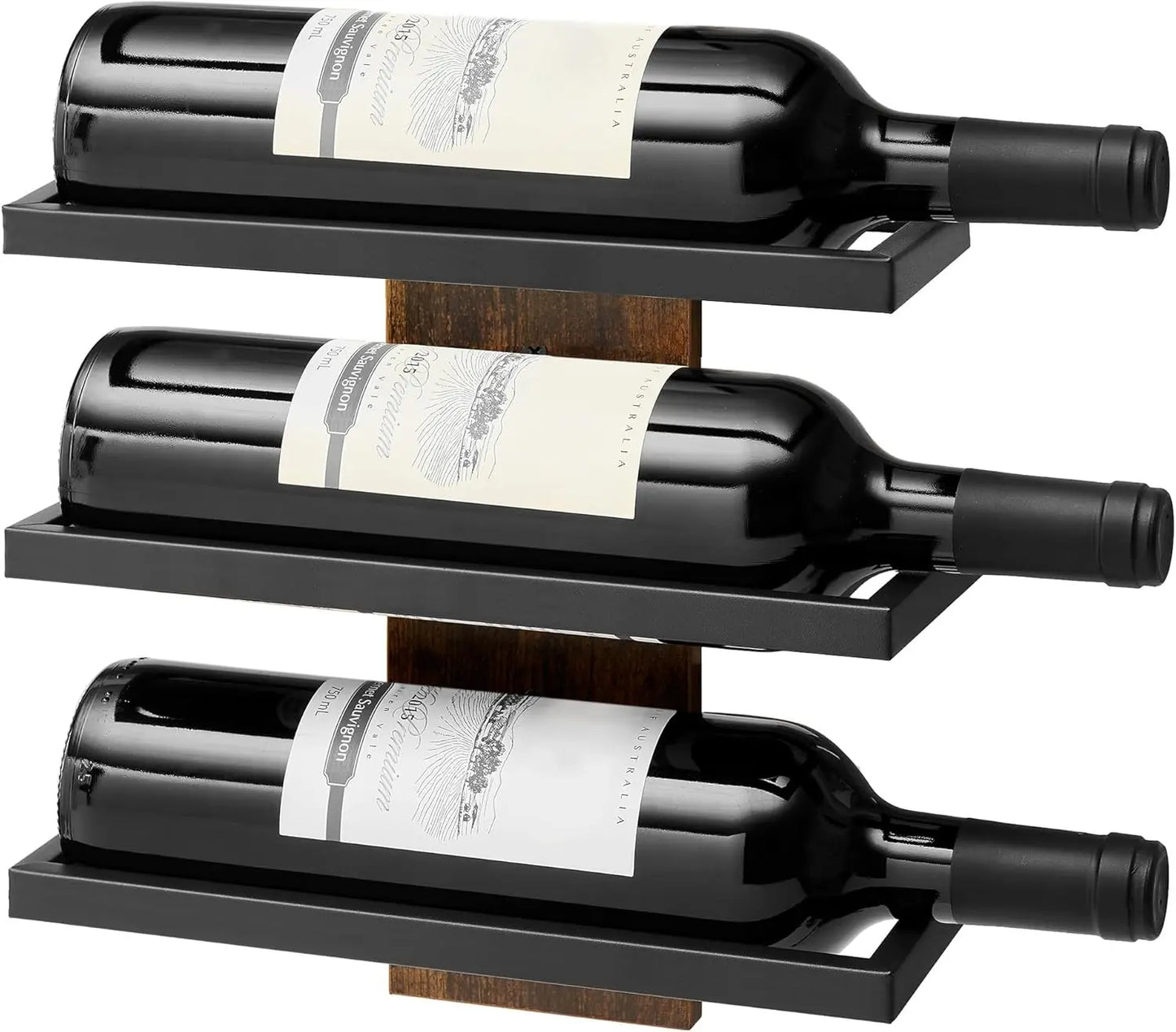 3-Tier Wall Mount Wine Rack,Wall Mounted Wine Bottle Racks for Display and Storage,Hanging Bottle Holder,for Living,Dining Room