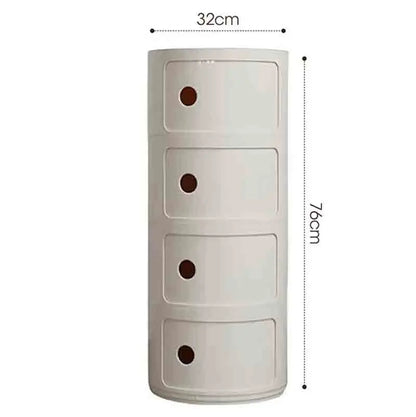 Bedside Table with Drawers Small Round Side Table Storage Cabinet Plastic Side Cabinet Nightstand for Bedroom Living Room