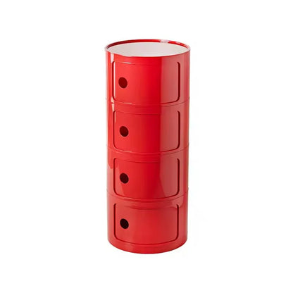 Bedside Table with Drawers Small Round Side Table Storage Cabinet Plastic Side Cabinet Nightstand for Bedroom Living Room