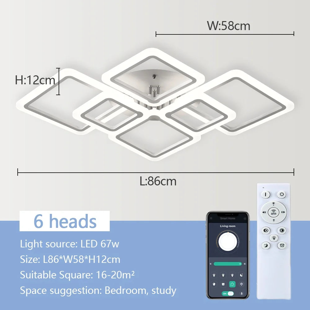 Nordic Pendant Light Ceiling Lamp Modern square LED Chandelier Suitable for Bedrooms Living Rooms Kitchen Dining Lighting Decor