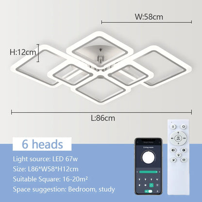 Nordic Pendant Light Ceiling Lamp Modern square LED Chandelier Suitable for Bedrooms Living Rooms Kitchen Dining Lighting Decor