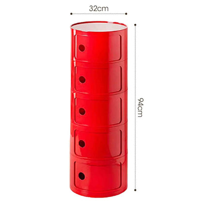 Bedside Table with Drawers Small Round Side Table Storage Cabinet Plastic Side Cabinet Nightstand for Bedroom Living Room