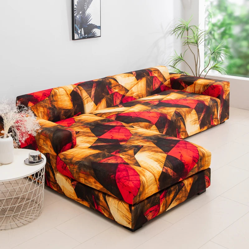 new style printed L shape sofa covers for living room sofa protector anti-dust elastic stretch covers for corner sofa cover
