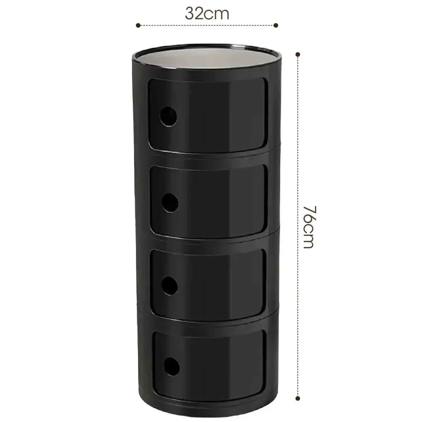Bedside Table with Drawers Small Round Side Table Storage Cabinet Plastic Side Cabinet Nightstand for Bedroom Living Room