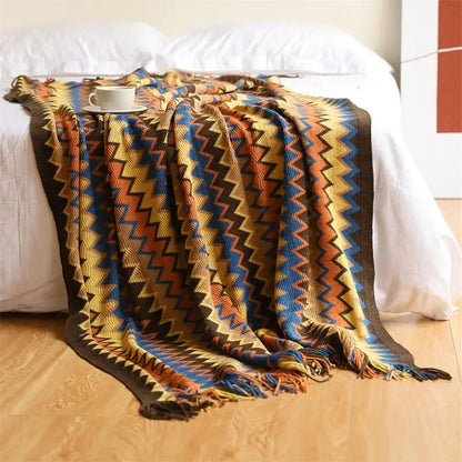 Bohemian Knitted Throw Blankets with Tassels Blankets for Bed Sofa Decorative Blanket Soft Warm Blanket Bedspread Home Decor