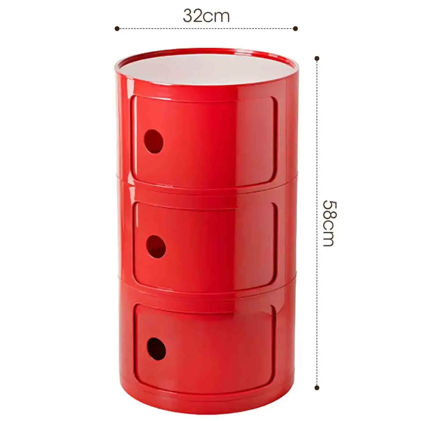 Bedside Table with Drawers Small Round Side Table Storage Cabinet Plastic Side Cabinet Nightstand for Bedroom Living Room