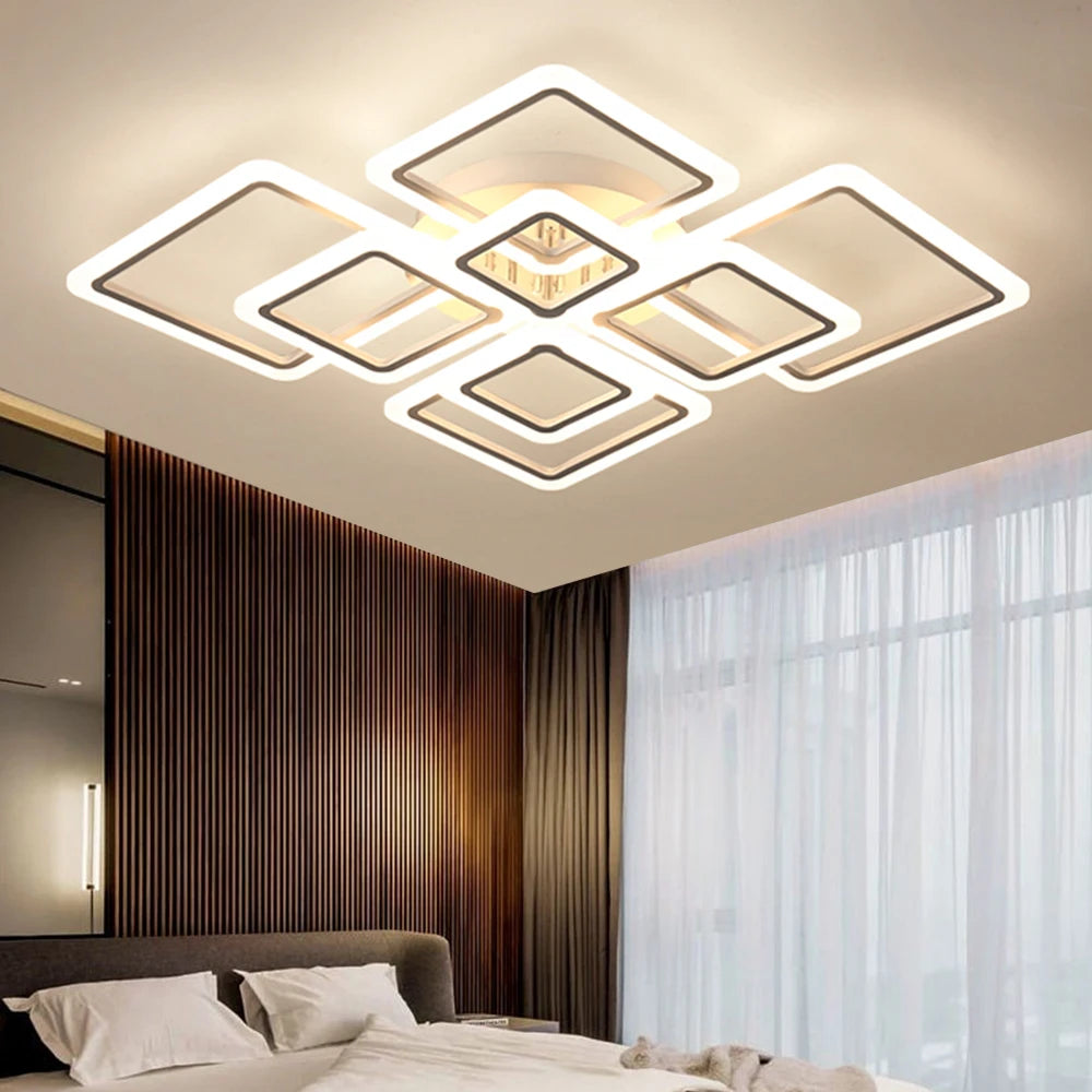 Nordic Pendant Light Ceiling Lamp Modern square LED Chandelier Suitable for Bedrooms Living Rooms Kitchen Dining Lighting Decor