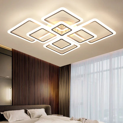 Nordic Pendant Light Ceiling Lamp Modern square LED Chandelier Suitable for Bedrooms Living Rooms Kitchen Dining Lighting Decor