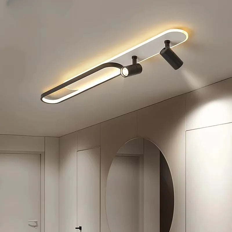 Minimalist LED Ceiling Light Long Strip Dining Room Track Spotlights Bedroom Hall Corridor Lamps for Lobby Lighting