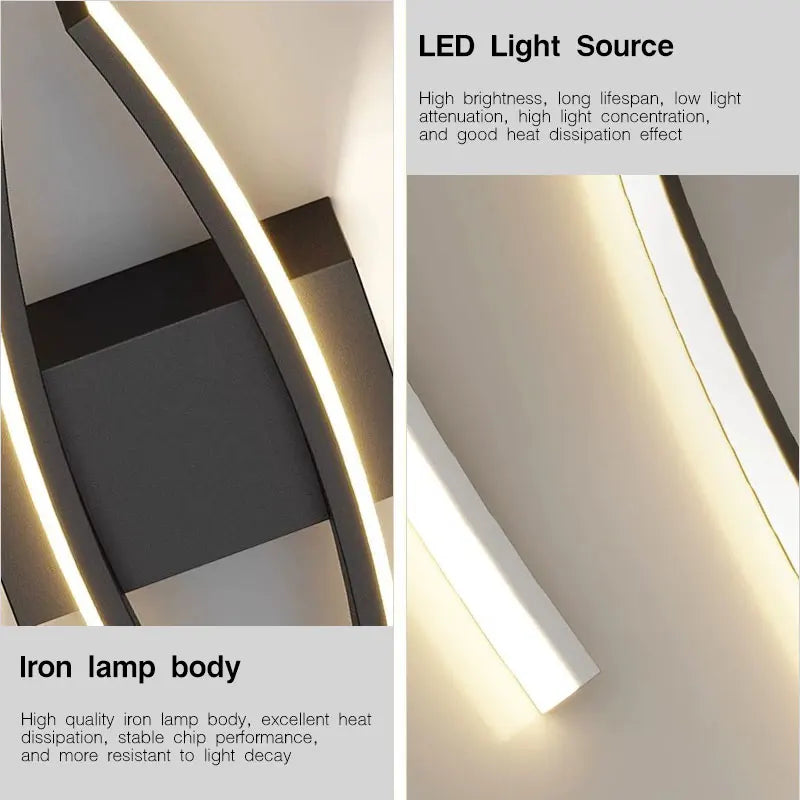 Modern LED Wall Lamps for Bedroom Bedside Wall Sconces Living Room Foyer Home Indoor Wall Lighting Fixture Interior Lamps Aisle
