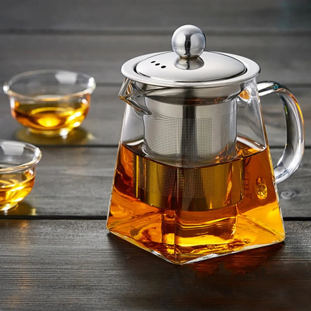 Heat Resistant Glass Teapot with Infuser Tea Kettle Tea Set Samovar Teaware For Loose Tea Home Kitchen Dining Bar