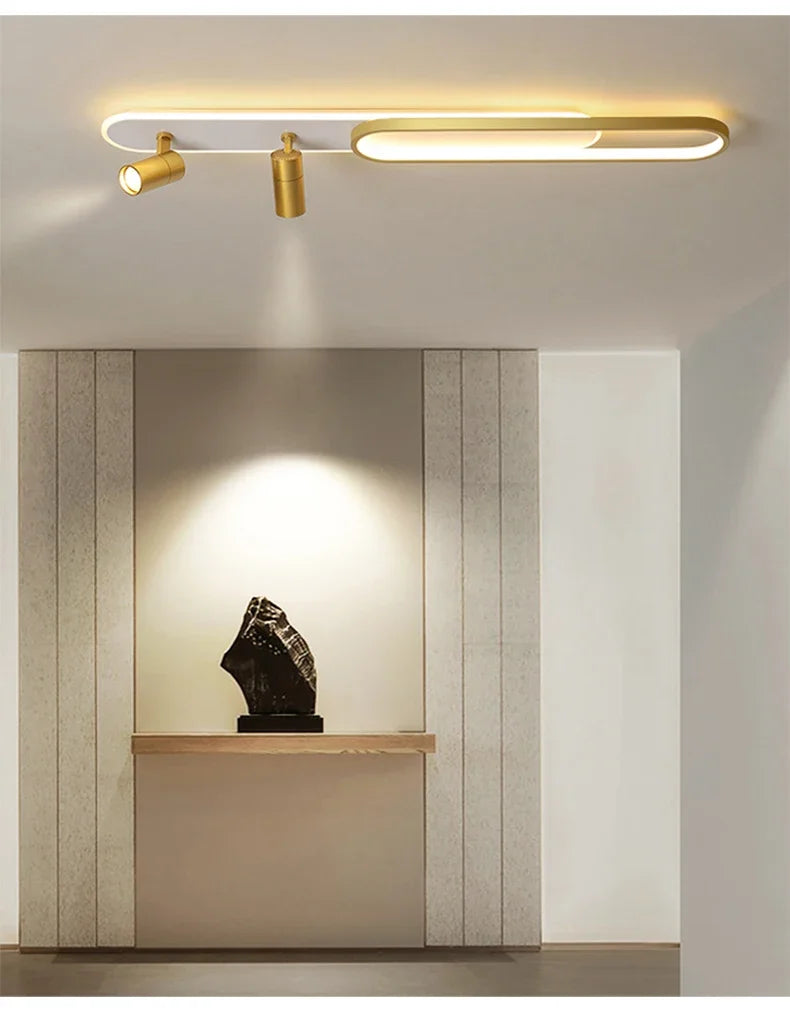 Minimalist LED Ceiling Light Long Strip Dining Room Track Spotlights Bedroom Hall Corridor Lamps for Lobby Lighting