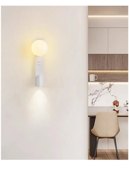 Bedroom Bedhead Reading Light Creative Minimalist LED with Switch Hotel Rooms Study Living Room Background Wall Decorative Light