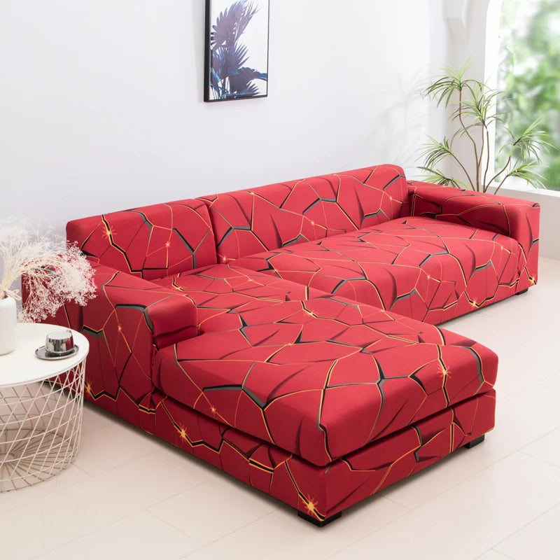new style printed L shape sofa covers for living room sofa protector anti-dust elastic stretch covers for corner sofa cover