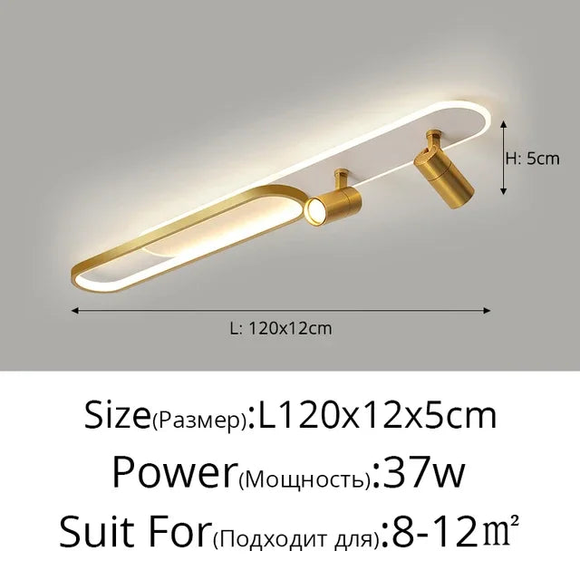 Minimalist LED Ceiling Light Long Strip Dining Room Track Spotlights Bedroom Hall Corridor Lamps for Lobby Lighting