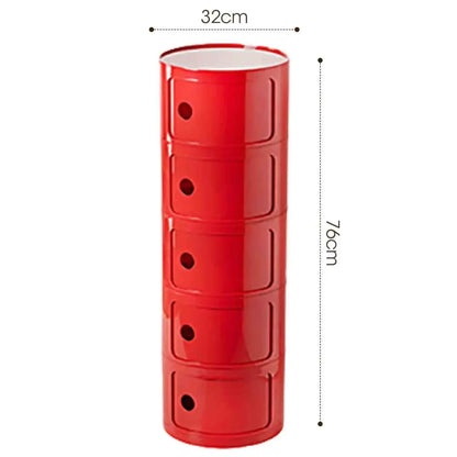 Bedside Table with Drawers Small Round Side Table Storage Cabinet Plastic Side Cabinet Nightstand for Bedroom Living Room
