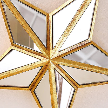 1PC, retro five-pointed star resin material glass mirror wall decoration hanging