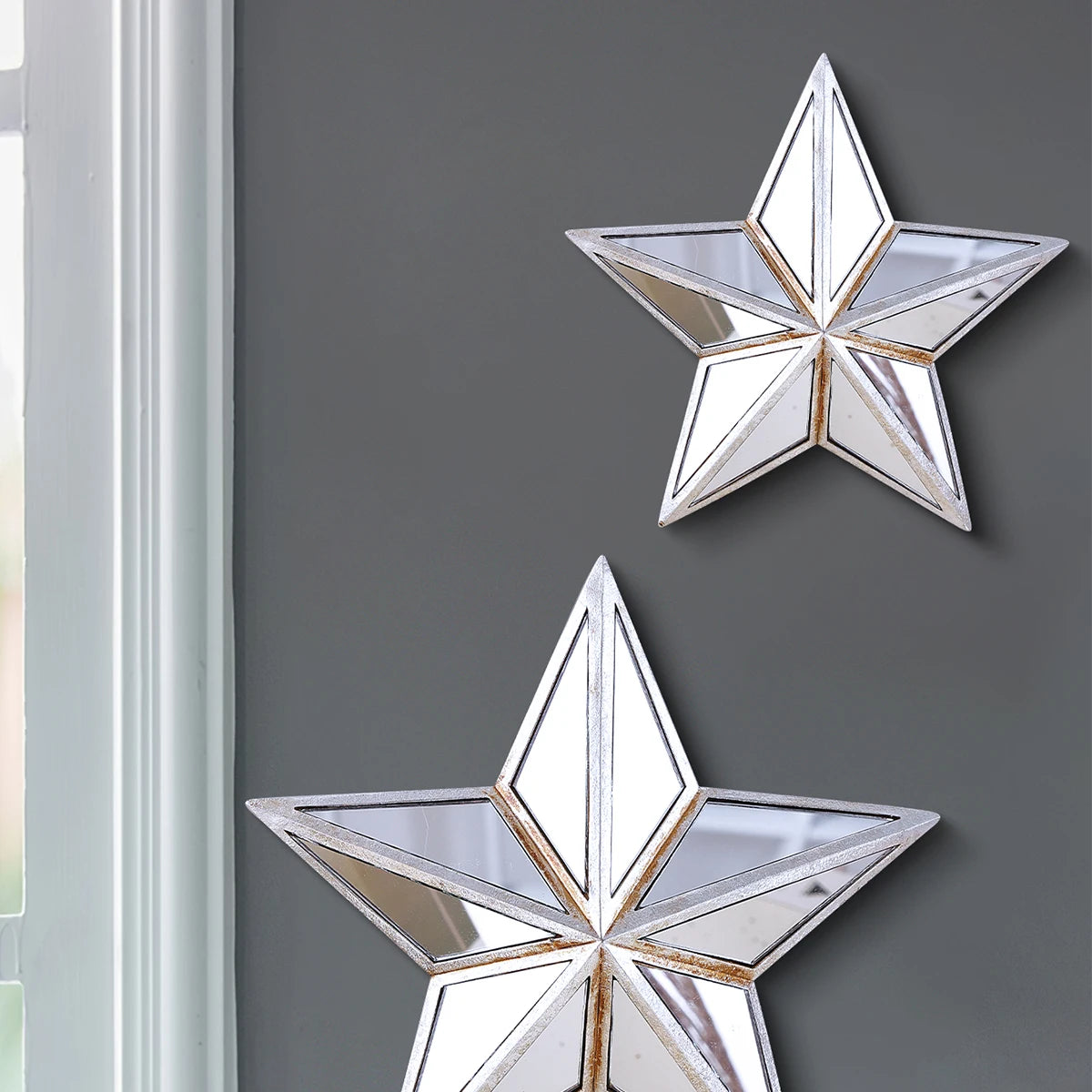 1PC, retro five-pointed star resin material glass mirror wall decoration hanging