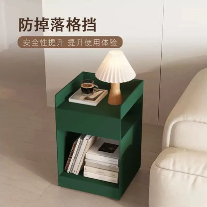 Recessed bedroom and living room bedside table storage cabinet multi-functional bedside cabinet storage unit with wheels